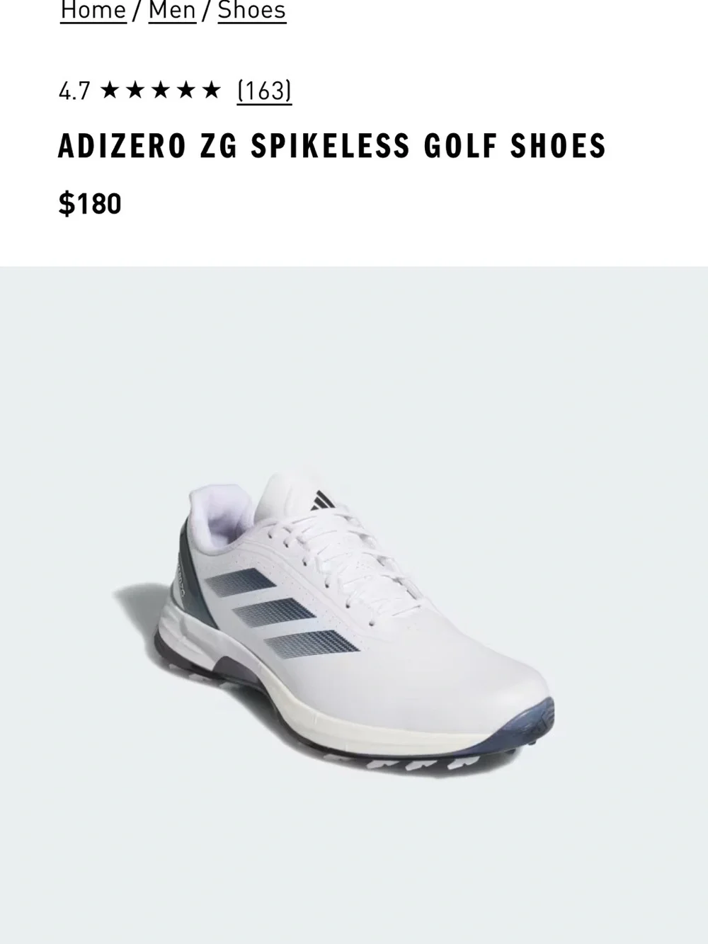 adidas White and Black Athletic Golf Shoes